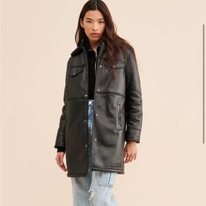 Avec Les Filles Oversized Vegan Leather Shirt Jacket 🖤